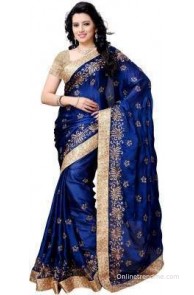 Four Seasons Embriodered Fashion Satin Sari